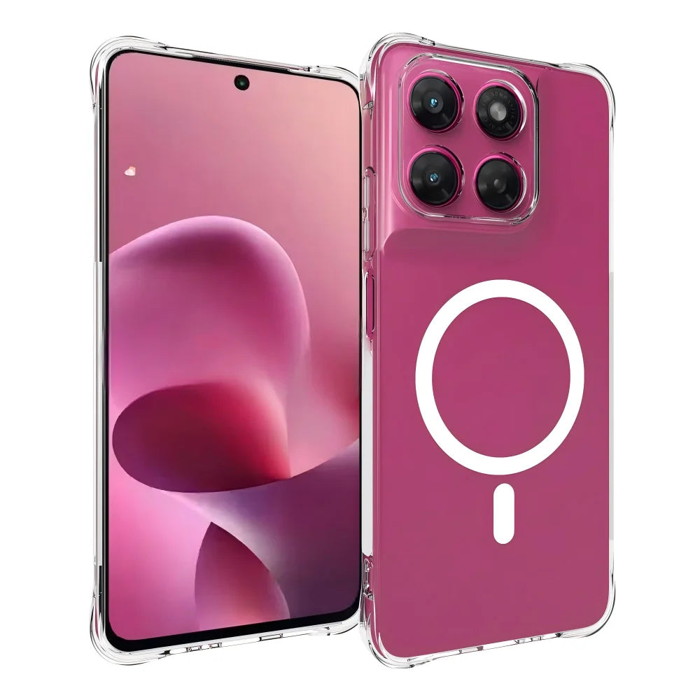 WANLONFENG for Motorola Moto G37 5G / Motorola Moto G47 5G WL1 Series 2.0mm Magnetic Case Clear TPU Phone Back Cover with 2Pcs Screen Films - Transparent - 2