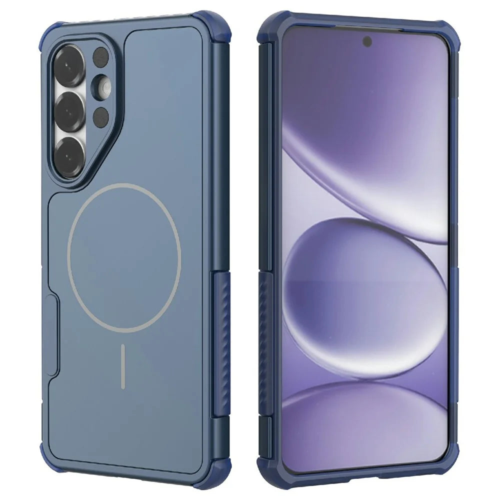 For Samsung Galaxy S26 Magnetic Case Shockproof Airbag PC+TPU Phone Cover - Blue - 2