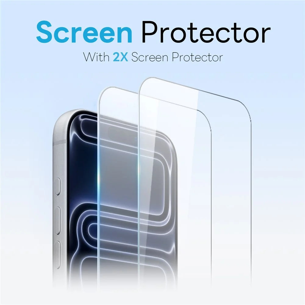 NORTHJO For iPhone 17 Pro Max Case with Magnetic Stand Compatible with MagSafe Translucent Matte Shockproof Phone Cover with 2Pcs Tempered Glass Protector + 2Pcs Lens Film - Orange - 3