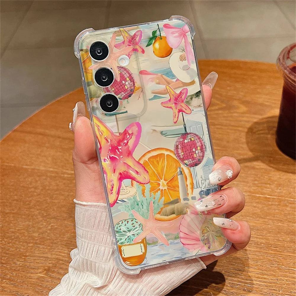 For Samsung Galaxy S26 Case Colorful Ocean Pattern Shockproof TPU Phone Cover with Four Corner Protection - B032TR - 1
