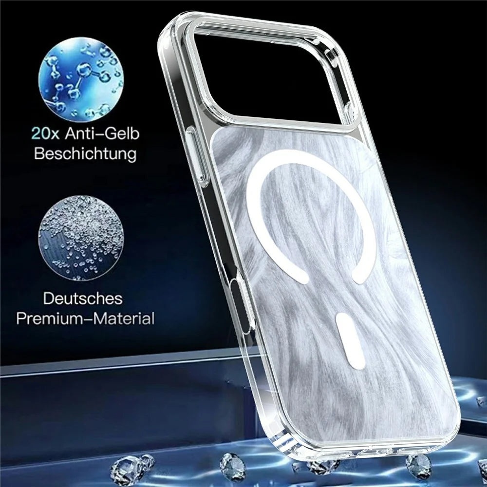 For iPhone 17 Pro Magnetic Case Foxtail Pattern TPU + Acrylic Shockproof Phone Cover - White - 2