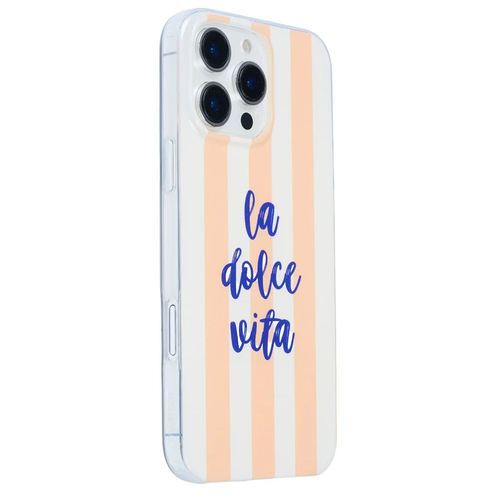 For iPhone 13 Pro Max Case Heat Transfer Striped Pattern Soft TPU Anti-Scratch Phone Cover - Orange - 1