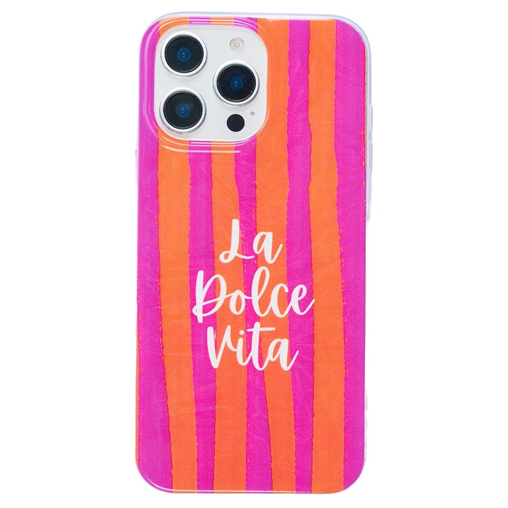 For iPhone 11 Case Heat Transfer Striped Pattern Soft TPU Anti-Scratch Phone Cover - Rose - 2