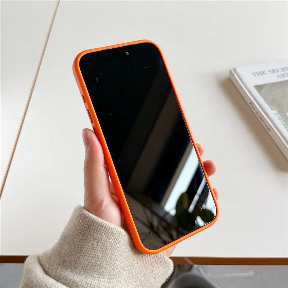 For iPhone 17 Pro Magnetic Case Skin Feel PC TPU 2 in 1 Shockproof Phone Cover - Orange - 3