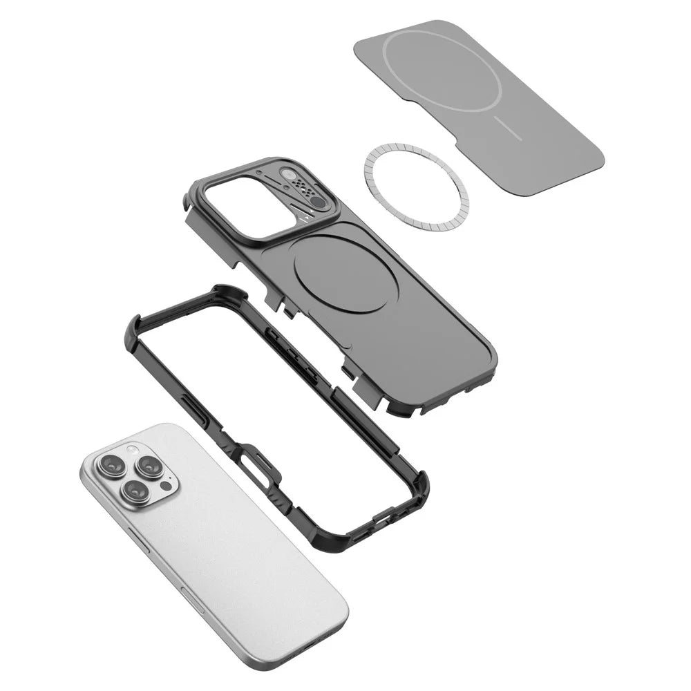 For iPhone 13 Pro Case Shockproof Airbag PC+TPU Phone Cover Compatible with MagSafe - Black - 4