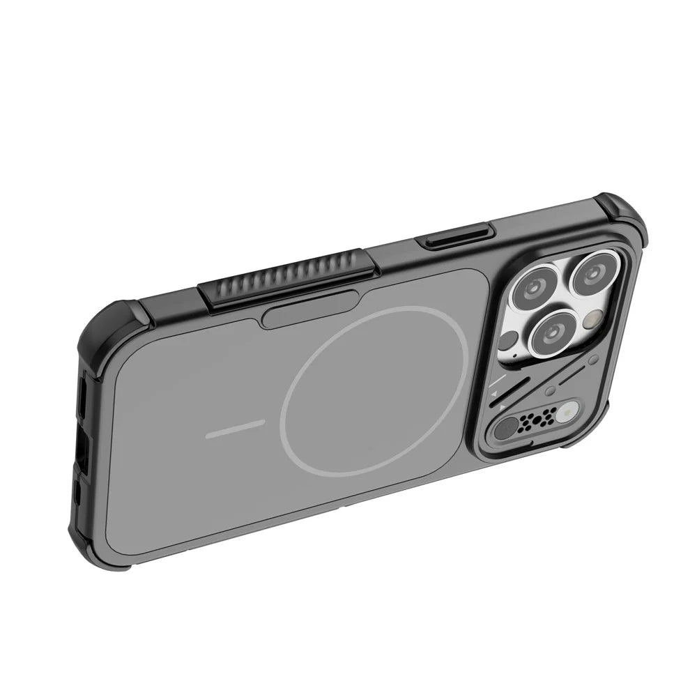For iPhone 13 Pro Case Shockproof Airbag PC+TPU Phone Cover Compatible with MagSafe - Black - 6
