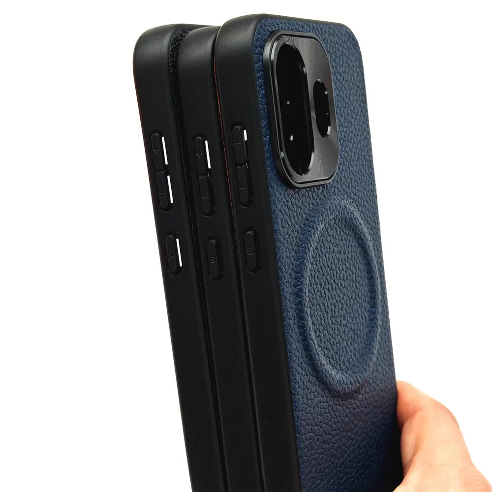 For OnePlus 15T 5G Magnetic Case Litchi Texture PU Leather Coated PC + TPU Protective Phone Cover - Black - 5