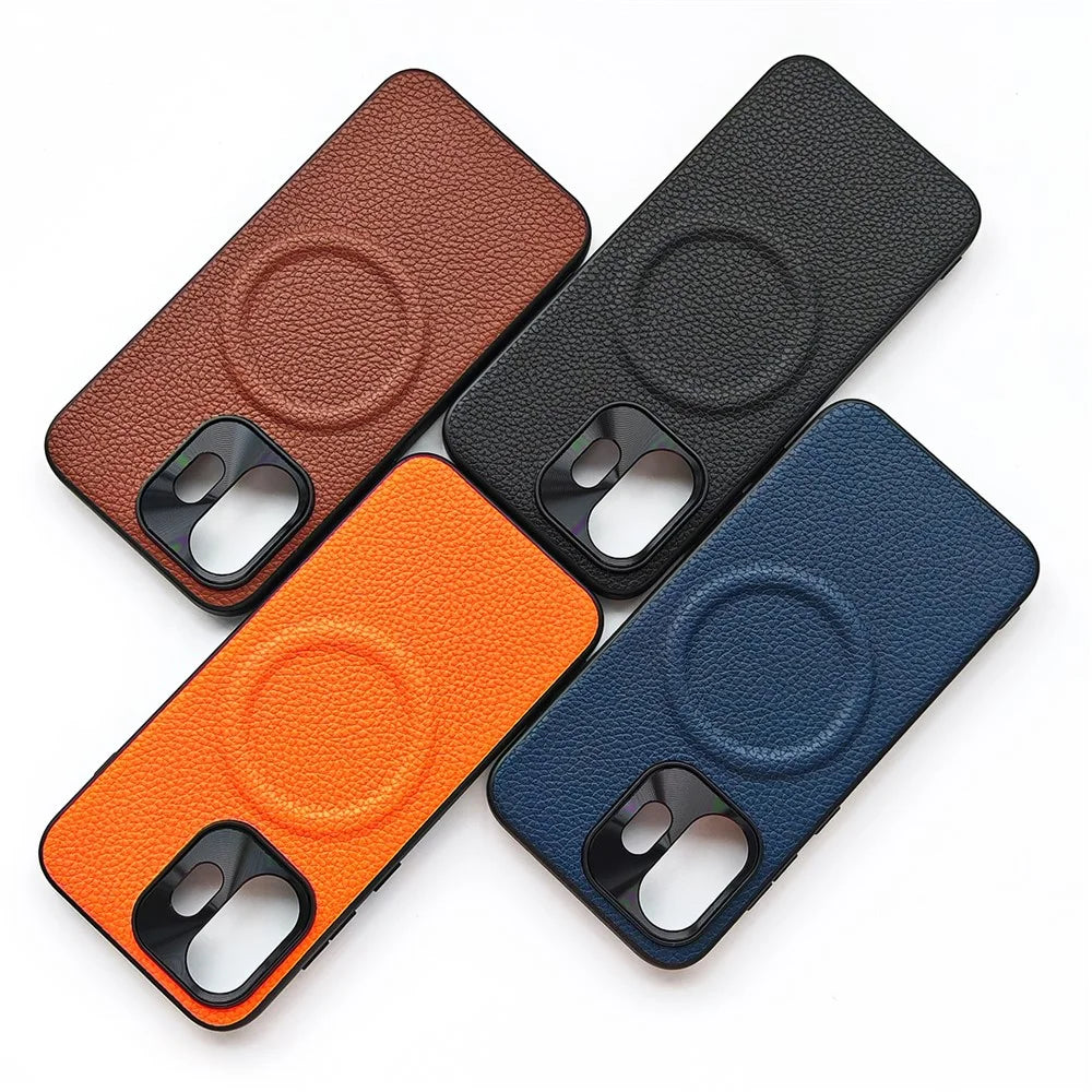 For OnePlus 15T 5G Magnetic Case Litchi Texture PU Leather Coated PC + TPU Protective Phone Cover - Black - 7