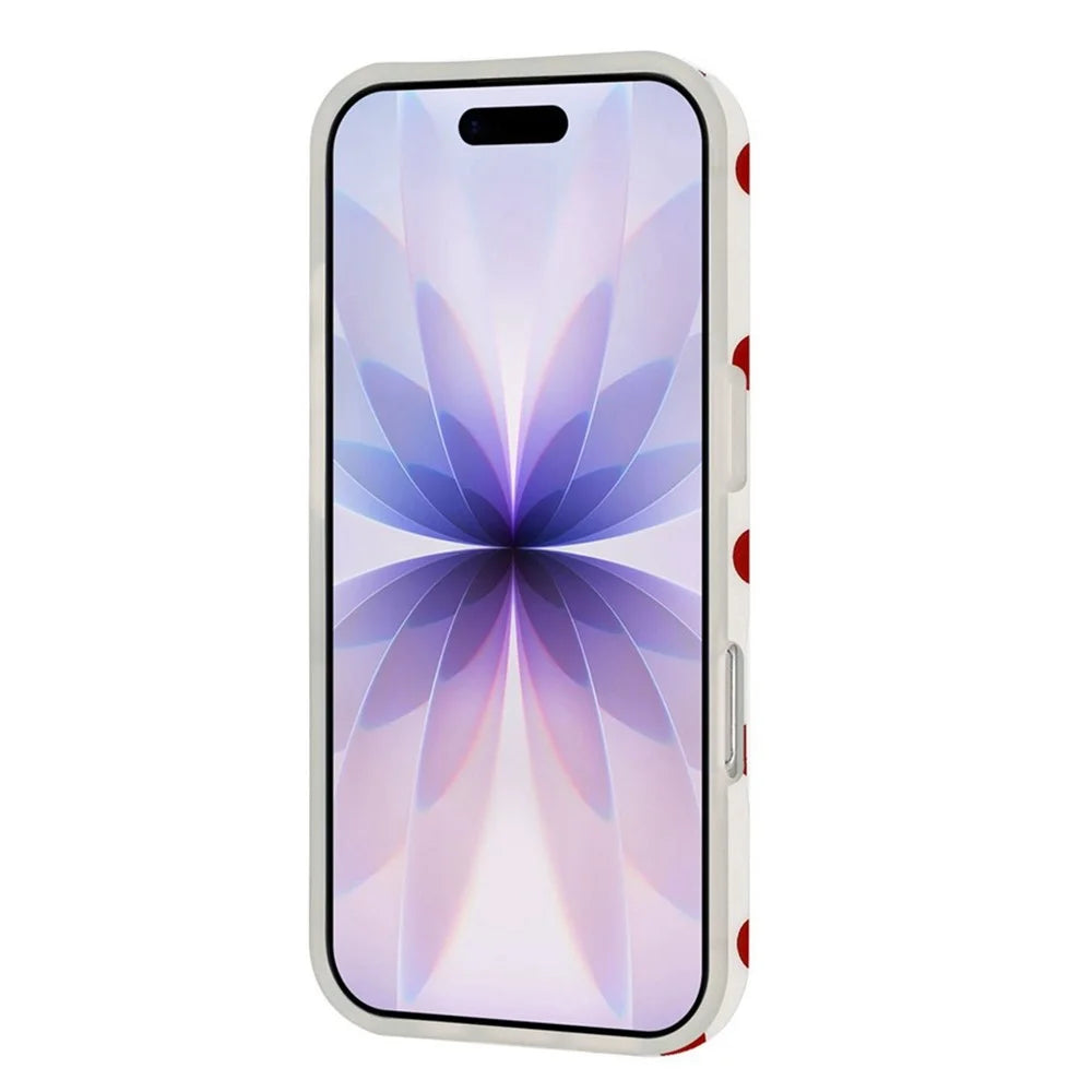 For iPhone 17 Case Retro Polka Dot IMD TPU Full Coverage Phone Protective Cover - White - 4