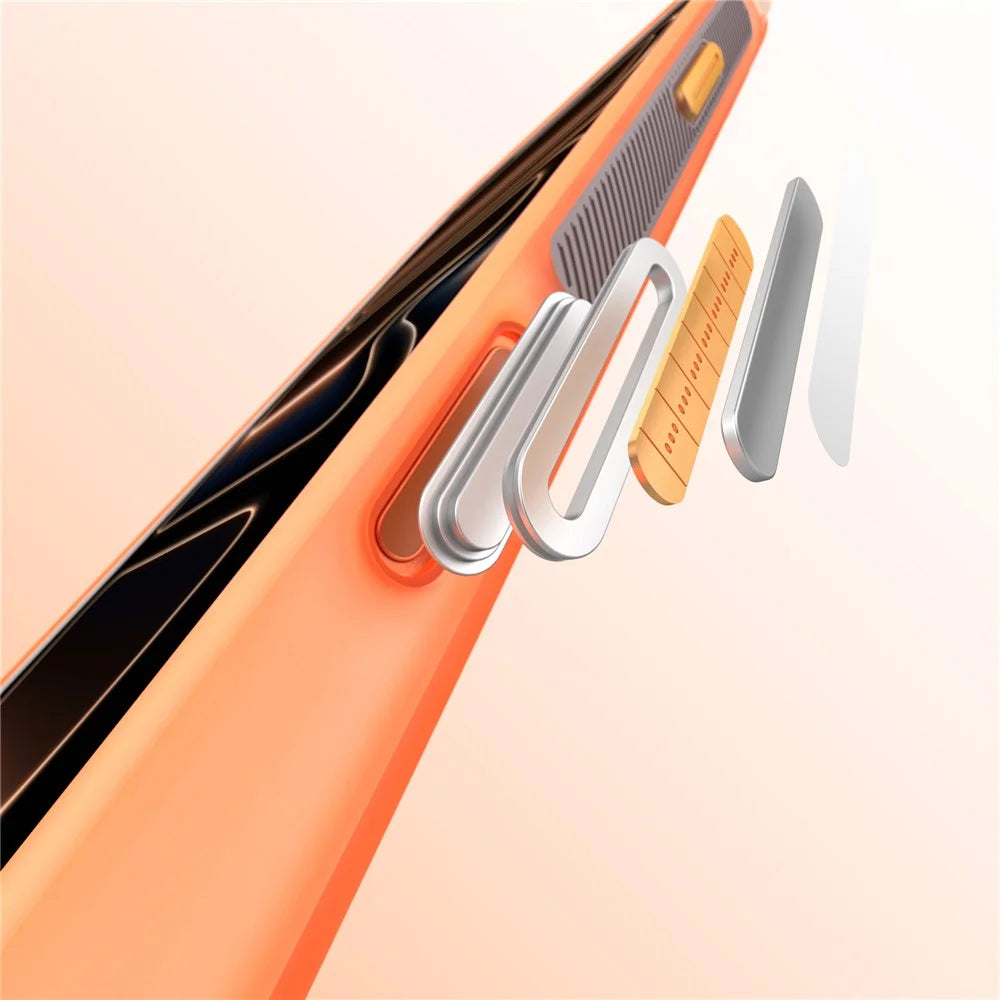 MUTURAL for iPhone 17 Pro Max Magnetic Case PC + TPU Airbag Drop Protection Phone Cover - Orange - 4