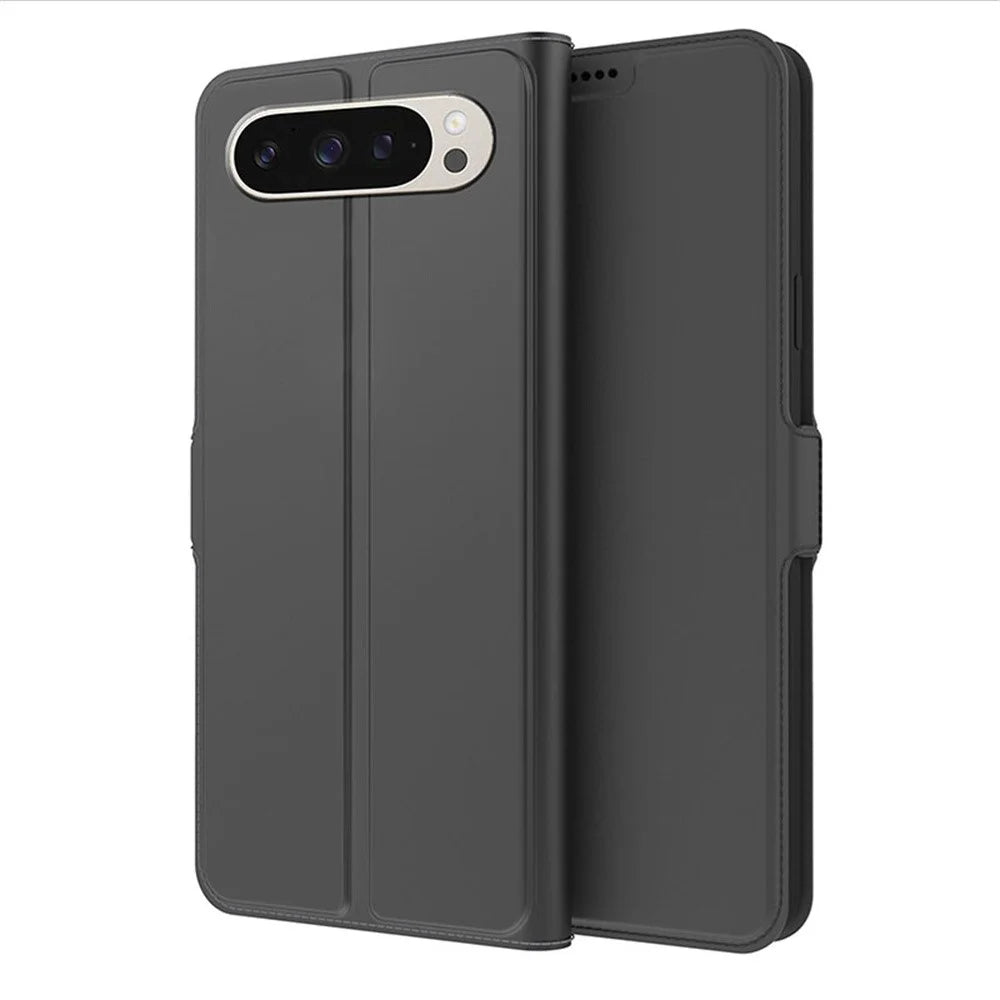 For Google Pixel 11 Case Shockproof TPU Inner Shell Leather Phone Cover Card Slot - Black - 1