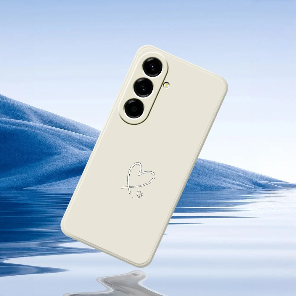 For Samsung Galaxy A27 5G Case White Love Pattern Printing Straight Edge TPU Phone Back Cover - Beige - 7