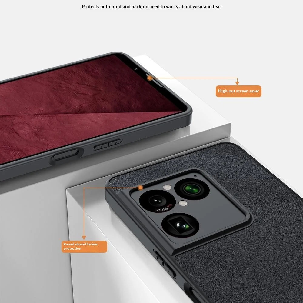 For Sony Xperia 1 VIII Case PU Leather Coated PC + TPU Anti-Drop Phone Cover - Black - 3