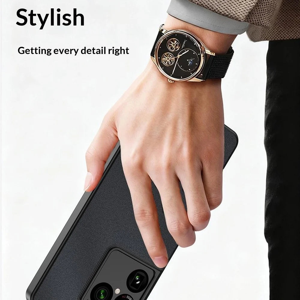 For Sony Xperia 1 VIII Case PU Leather Coated PC + TPU Anti-Drop Phone Cover - Black - 5