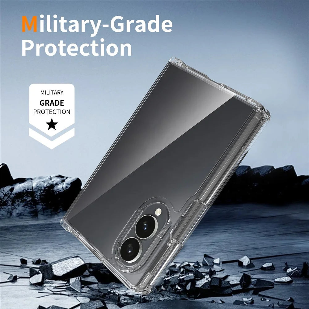 For Samsung Galaxy Z Fold8 Clear Phone Case TPU+Acrylic Shockproof Phone Back Cover - Transparent - 6