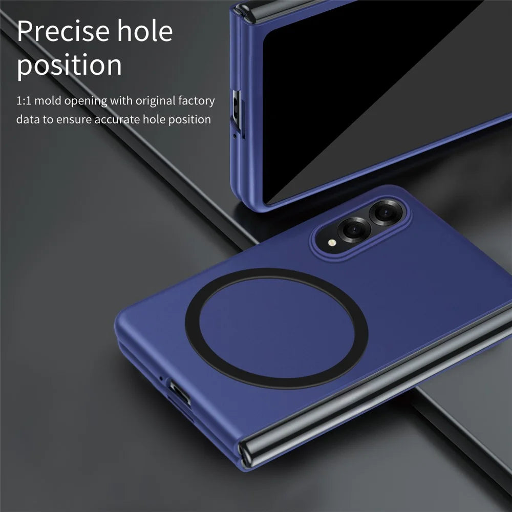 For Samsung Galaxy Z Fold8 Magnetic Case Skin-Touch Matte Hard PC Phone Cover - Sapphire - 6