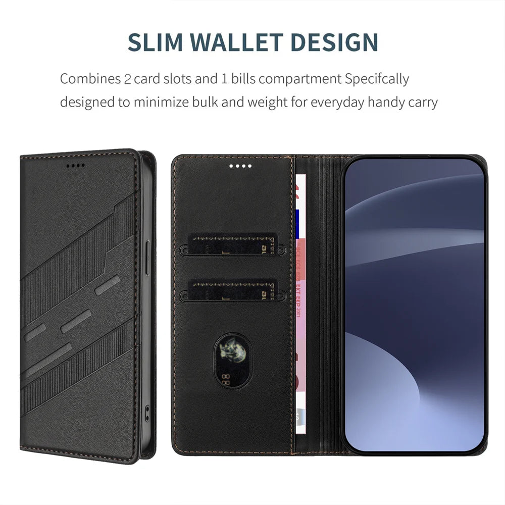 For Samsung Galaxy S25 FE Case 009 Punk Style Imprinted Wallet Stand Folio Flip Leather Cover - Black - 3