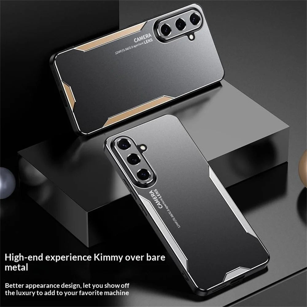 For Samsung Galaxy S26 FE Phone Case Aluminium Alloy TPU PC Back Cover - Gold - 3
