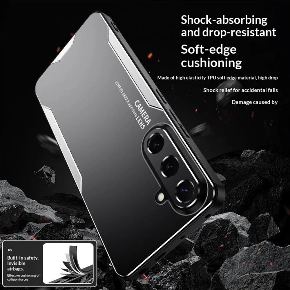 For Samsung Galaxy S26 FE Phone Case Aluminium Alloy TPU PC Back Cover - Gold - 5