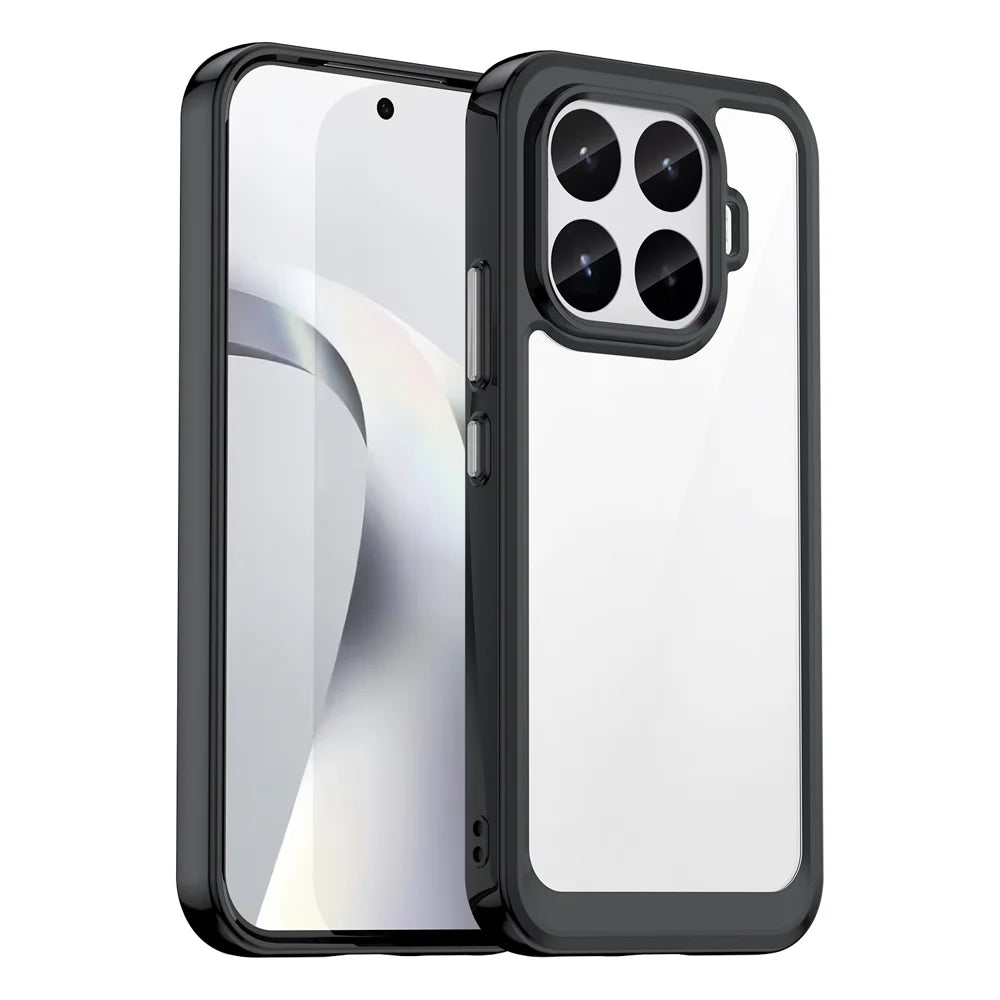 WANLONFENG for Xiaomi 17T Phone Case  XC Series TPU Acrylic Cover with Tempered Glass (Big Lens Hole) - Black - 2