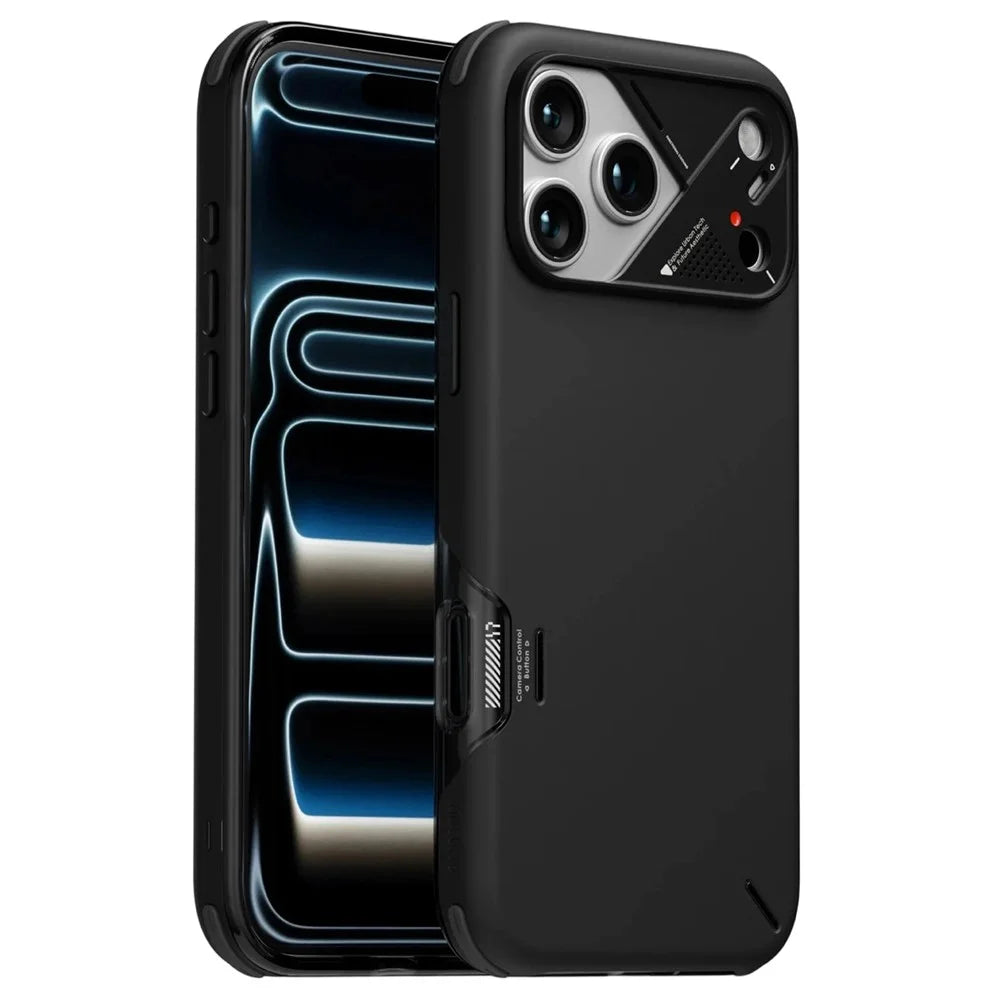 AULUMU A17 For iPhone 17 Pro Shockproof Case PC + TPU Phone Cover with Aluminum Alloy Camera Frame - Black - 1