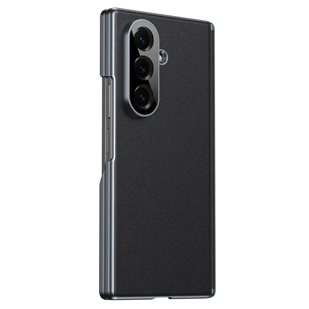 For Samsung Galaxy Z Fold8 Ultra Case Dual-Axis Hinge PU Leather Hard PC Folding Phone Cover - Black - 2