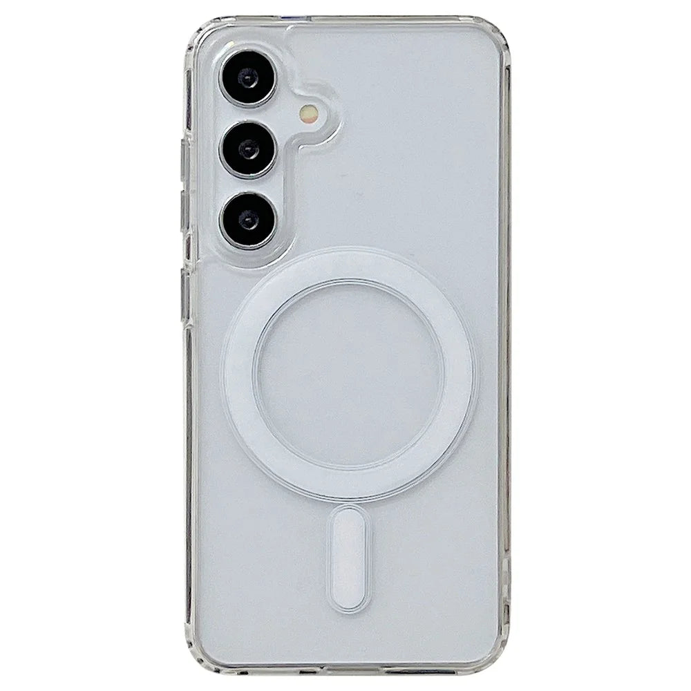 For Samsung Galaxy S25 Magnetic Case Slim Soft TPU Crystal Clear Phone Cover - Transparent - 1