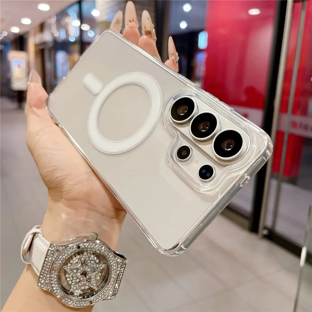 For Samsung Galaxy S26 Ultra Magnetic Case Slim Soft TPU Crystal Clear Phone Cover - Transparent - 3