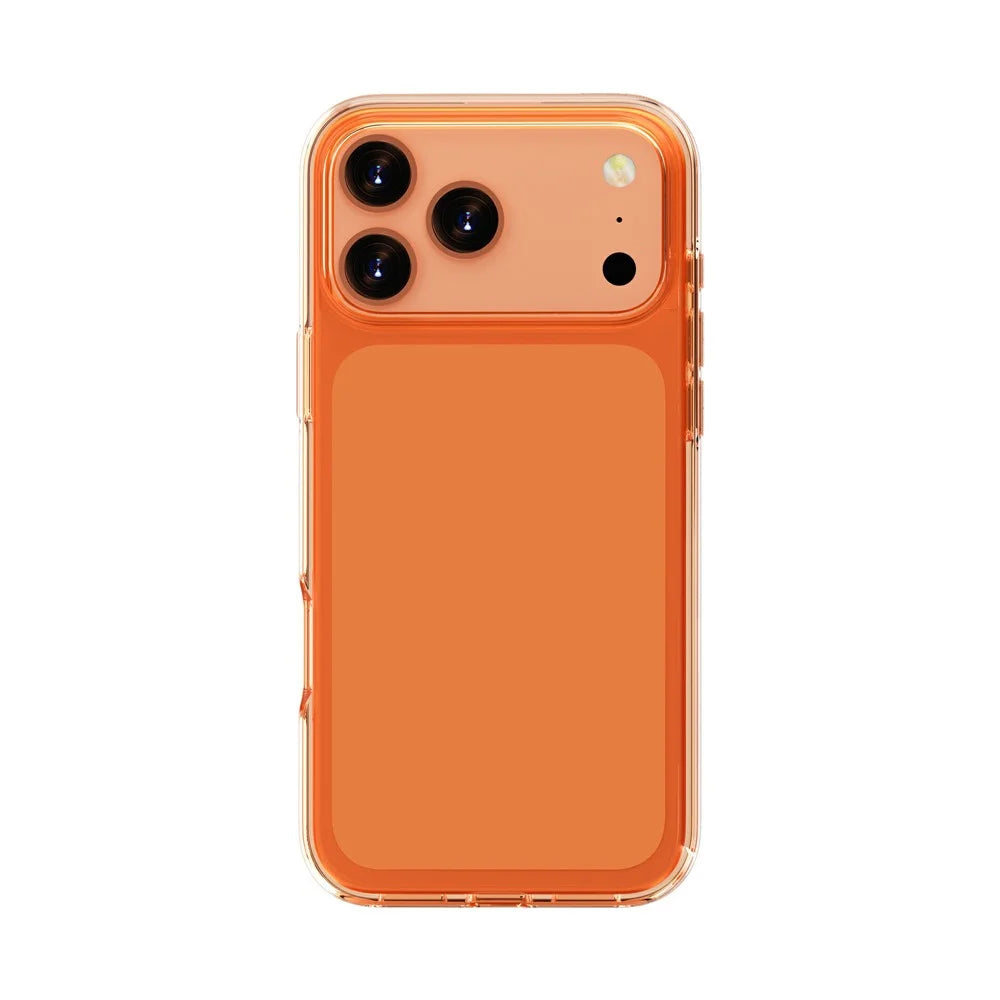 For iPhone 18 Pro Max / 17 Pro Max Case PC + TPU Shockproof Clear Phone Cover - Transparent Orange - 6