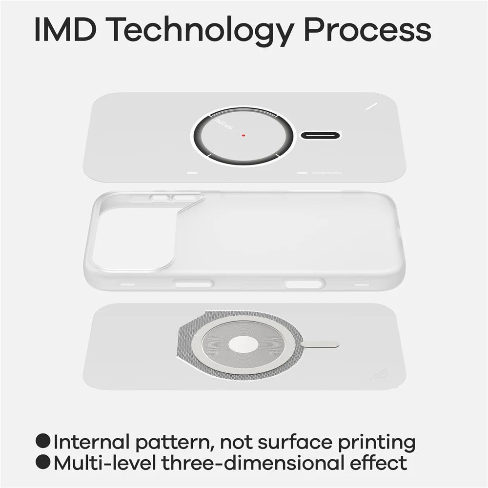 AULUMU A17 for iPhone 17 Pro Magnetic Case Glow in the Dark Design TPU IMD Phone Cover - Grey - 5