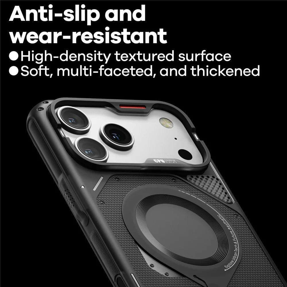 AULUMU A17 For iPhone 17 Pro Max Magnetic Case Heat Dissipation TPU Phone Cover - Black - 2