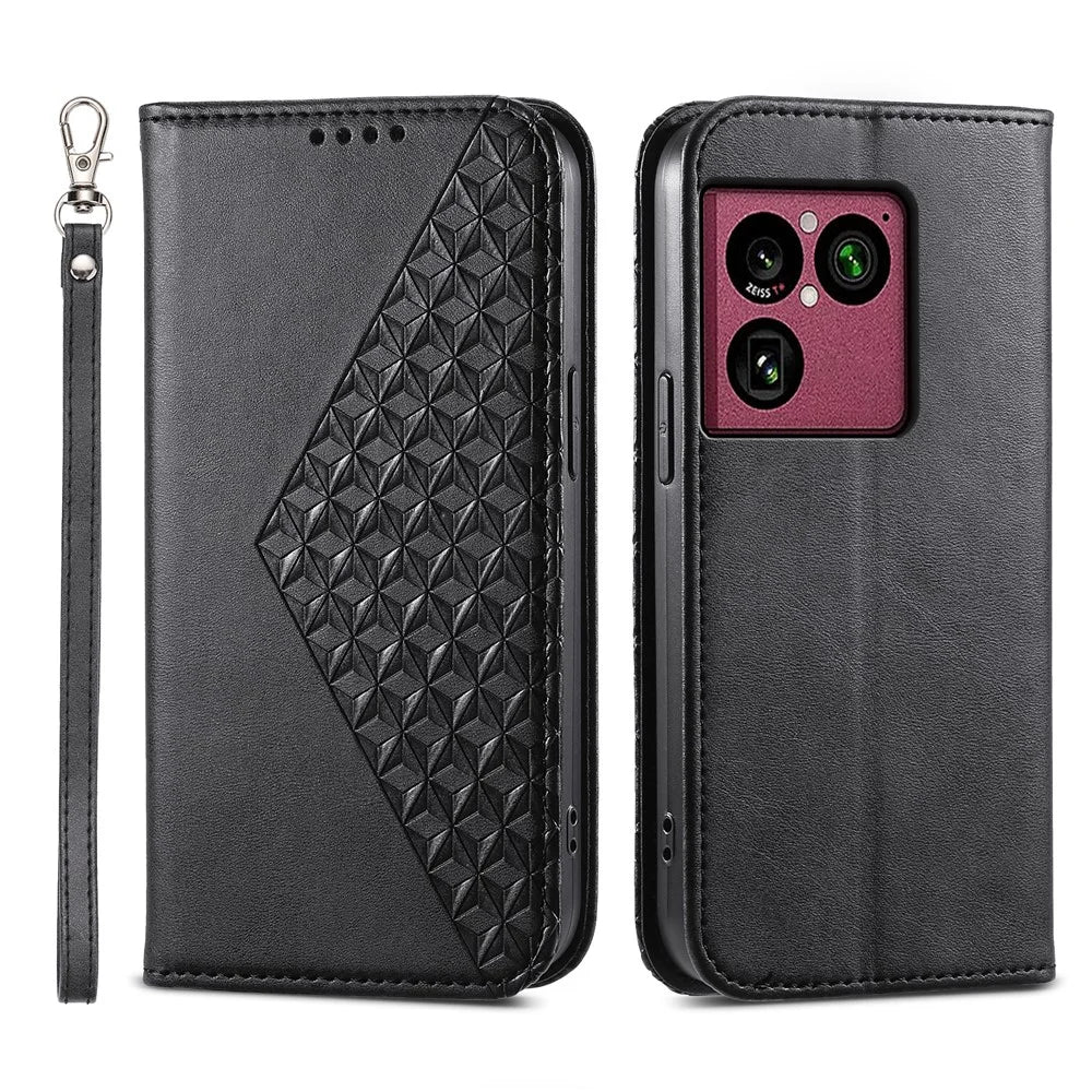 For Sony Xperia 1 VIII Case Calf Texture PU Leather Wallet Phone Cover with Wrist Strap - Black - 1