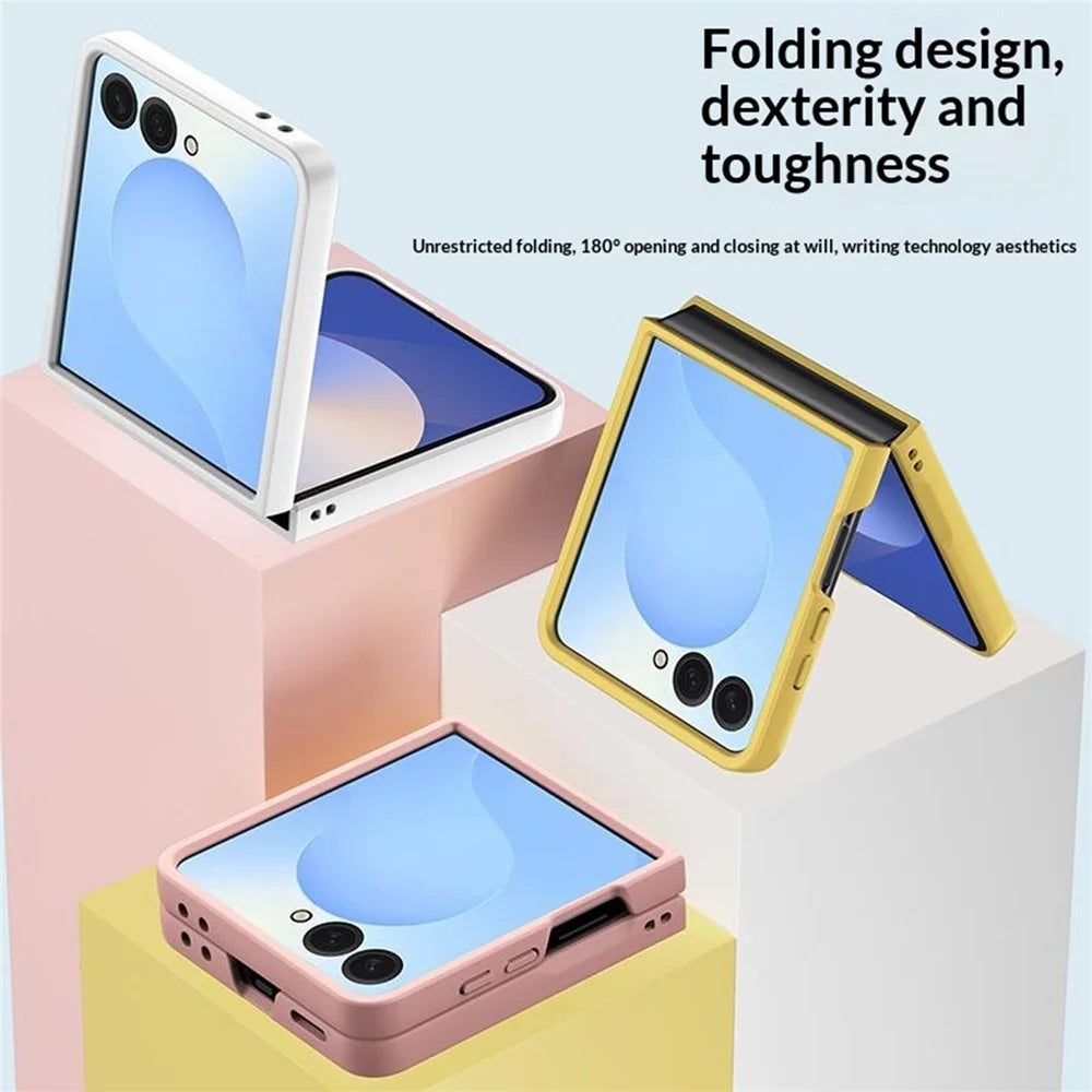 For Samsung Galaxy Z Flip8 Case Skin-Touch Texture Hard PC Folding Phone Cover - Pink - 2