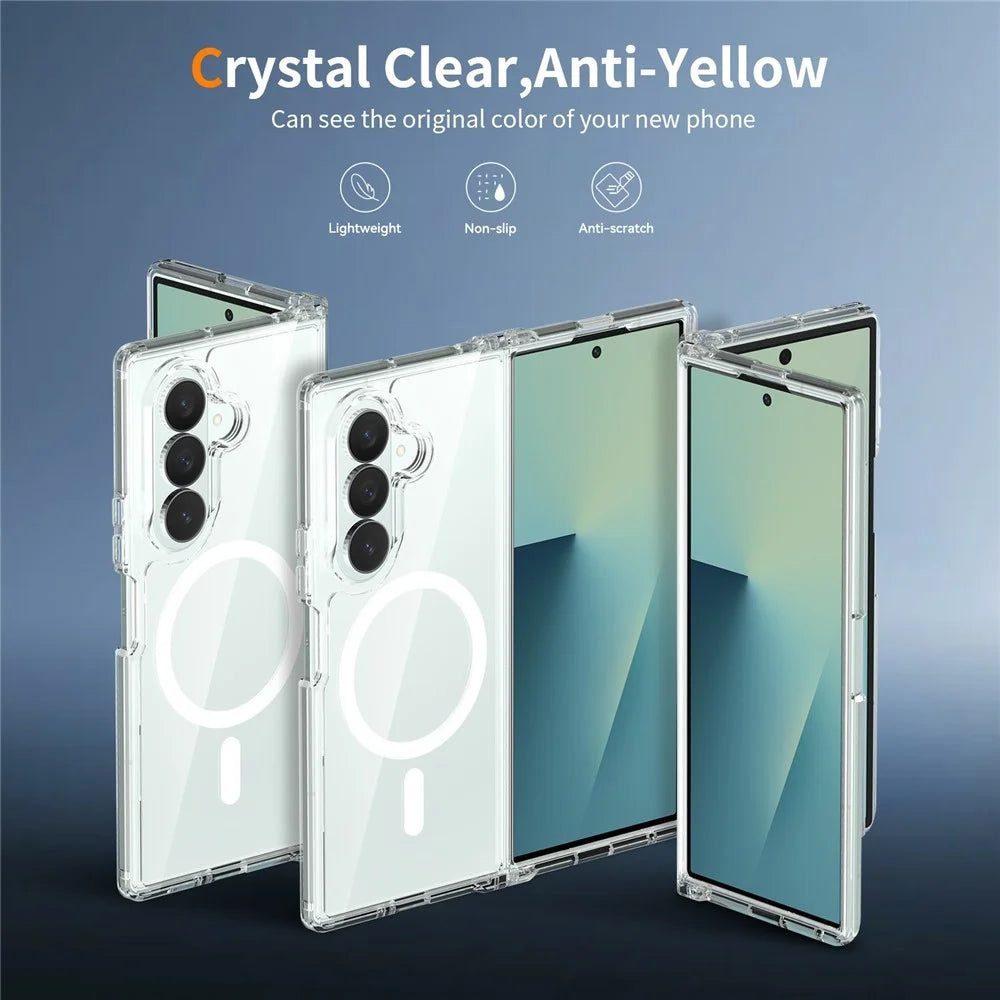 For Samsung Galaxy Z Fold8 Ultra Magnetic Case 2.0mm Scratch Resistant TPU + PC Phone Cover - Transparent - 2