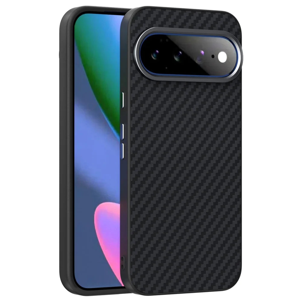 ABEEL For 	Google Pixel 11 Pro XL Magnetic Case Carbon Fiber Texture Phone Back Cover - Black - 1