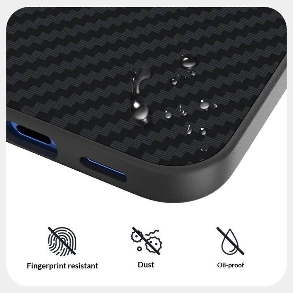 ABEEL For 	Google Pixel 11 Pro XL Magnetic Case Carbon Fiber Texture Phone Back Cover - Black - 5