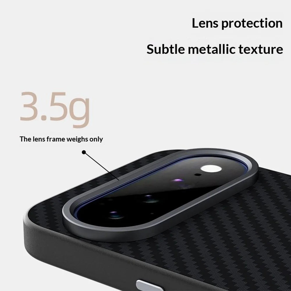 ABEEL For 	Google Pixel 11 Pro XL Magnetic Case Carbon Fiber Texture Phone Back Cover - Black - 7