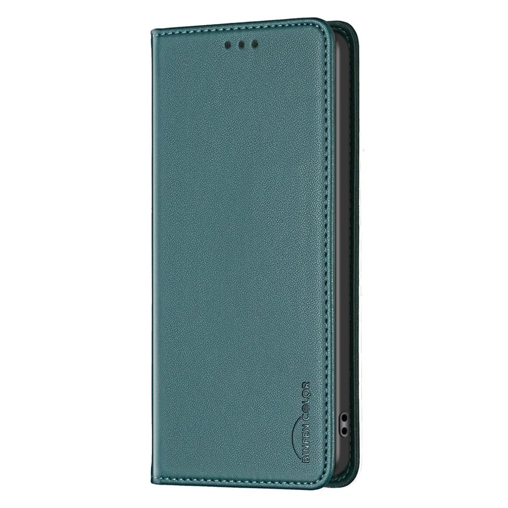 BINFEN COLOR for Google Pixel 11 Pro XL Leather Case  BF18 Phone Stand Cover with Card Slots - Green - 2