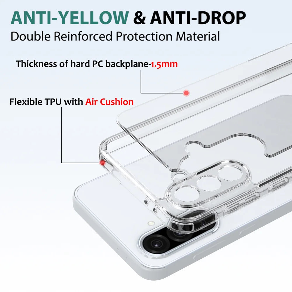 For Samsung Galaxy S26 FE Clear Phone Case TPU+Acrylic Shockproof Phone Back Cover - Clear - 5