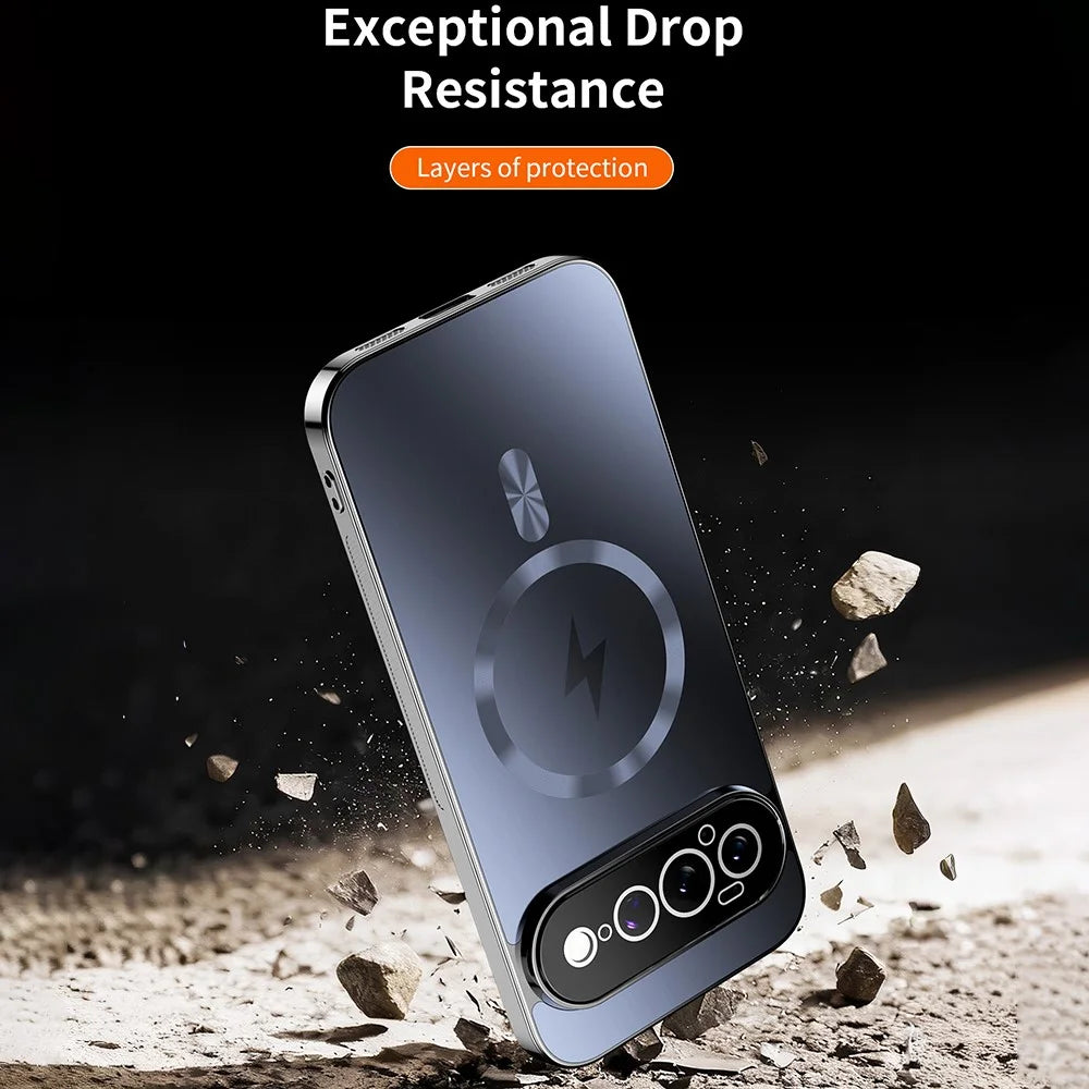 For Google Pixel 11 Pro XL Magnetic Case Full Lens Coverage Electroplated TPU Shockproof Phone Cover - Black - 5