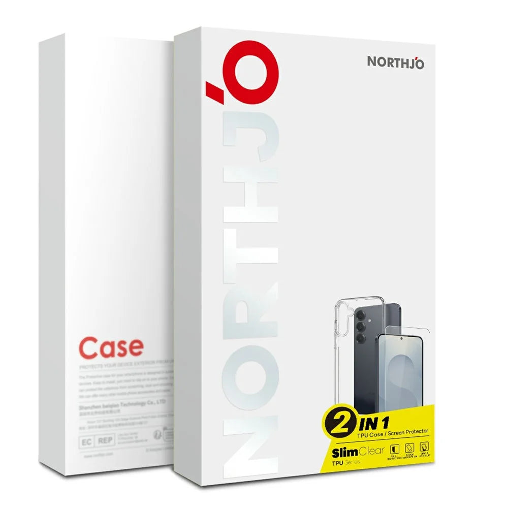 NORTHJO For Samsung Galaxy S26 FE Case Soft TPU Clear Phone Cover with Tempered Glass Screen Protector - Transparent - 4