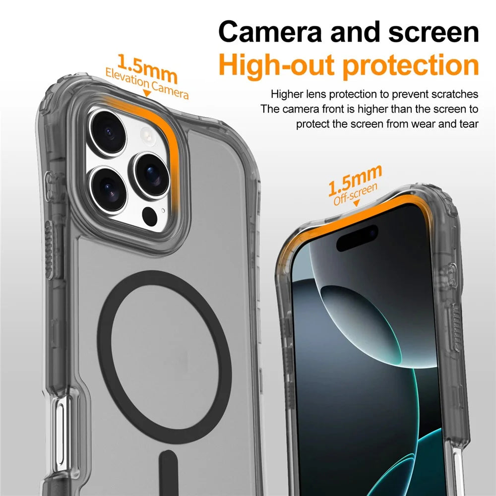 For iPhone 14 / 13 Magnetic Phone Case Soft-touch 2-in-1 PC+TPU Shockproof Cover Compatible with MagSafe - Black - 5