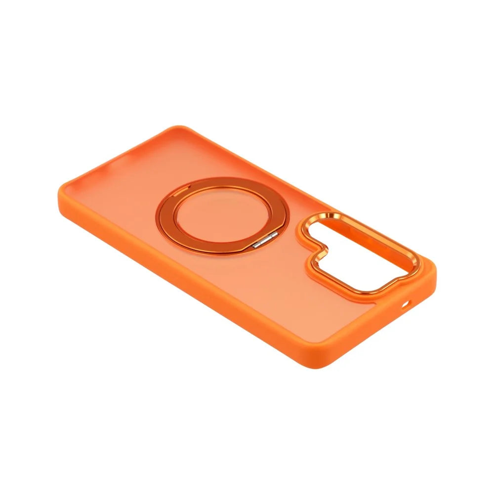 For Samsung Galaxy S24 Ultra Case Rotating Kickstand TPU + PC Anti-slip Matte Phone Back Cover - Orange - 5