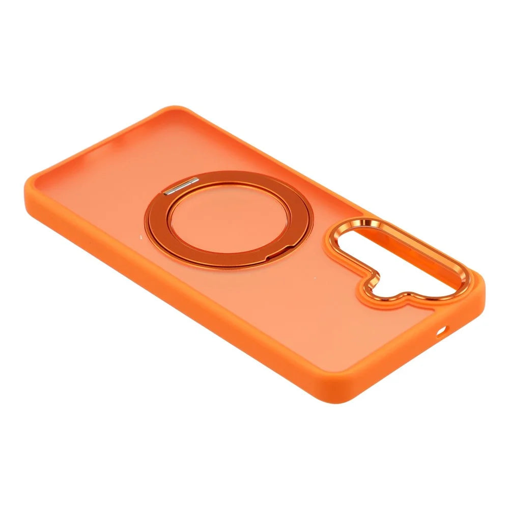For Samsung Galaxy S26 Case Rotating Kickstand TPU + PC Anti-slip Matte Phone Back Cover - Orange - 5