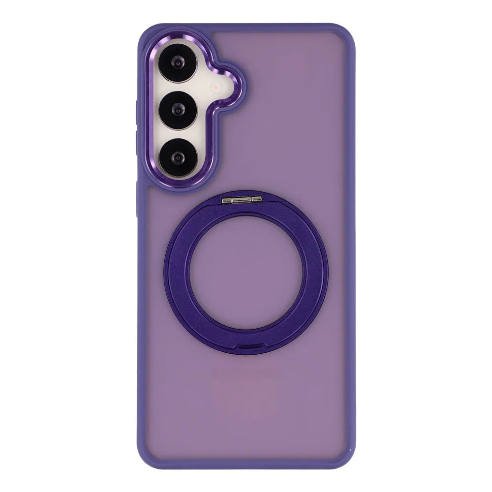 For Samsung Galaxy A55 5G Case Rotating Kickstand TPU + PC Anti-slip Matte Phone Back Cover - Purple - 1