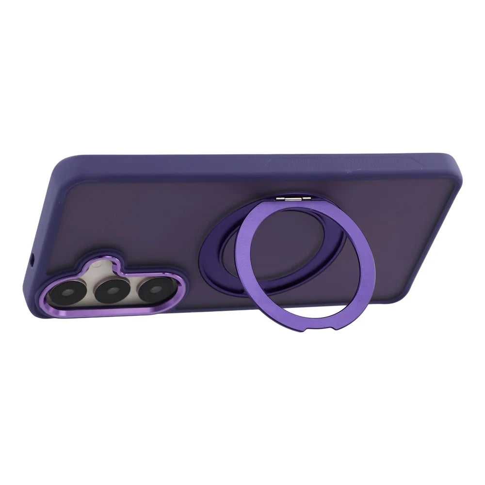 For Samsung Galaxy A55 5G Case Rotating Kickstand TPU + PC Anti-slip Matte Phone Back Cover - Purple - 3