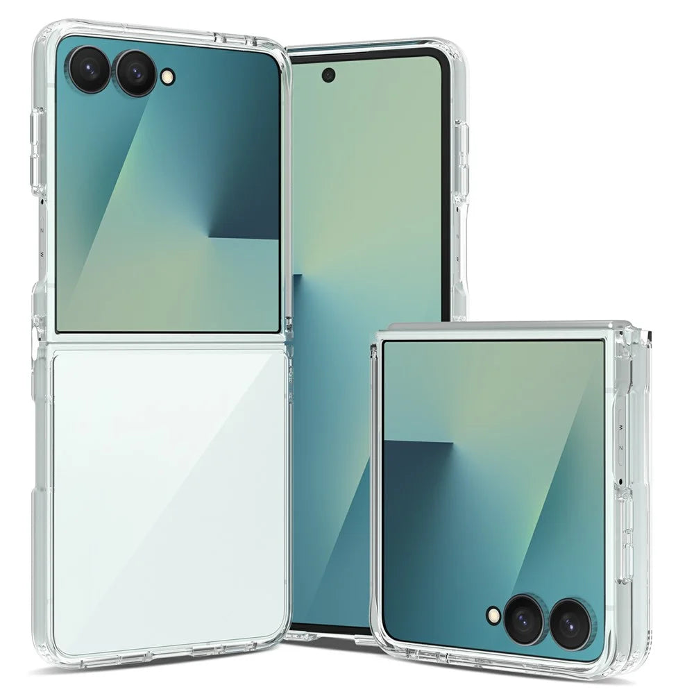 For Samsung Galaxy Z Flip8 Case Anti-Scratch TPU + Acrylic Clear Back Phone Cover - Transparent - 1