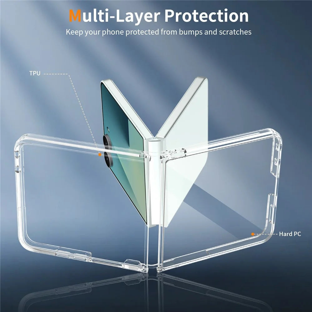 For Samsung Galaxy Z Flip8 Case Anti-Scratch TPU + Acrylic Clear Back Phone Cover - Transparent - 3