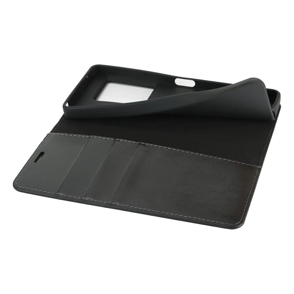 For Sony Xperia 1 VIII Case Crazy Horse Texture Split Leather Wallet Phone Cover - Black - 5