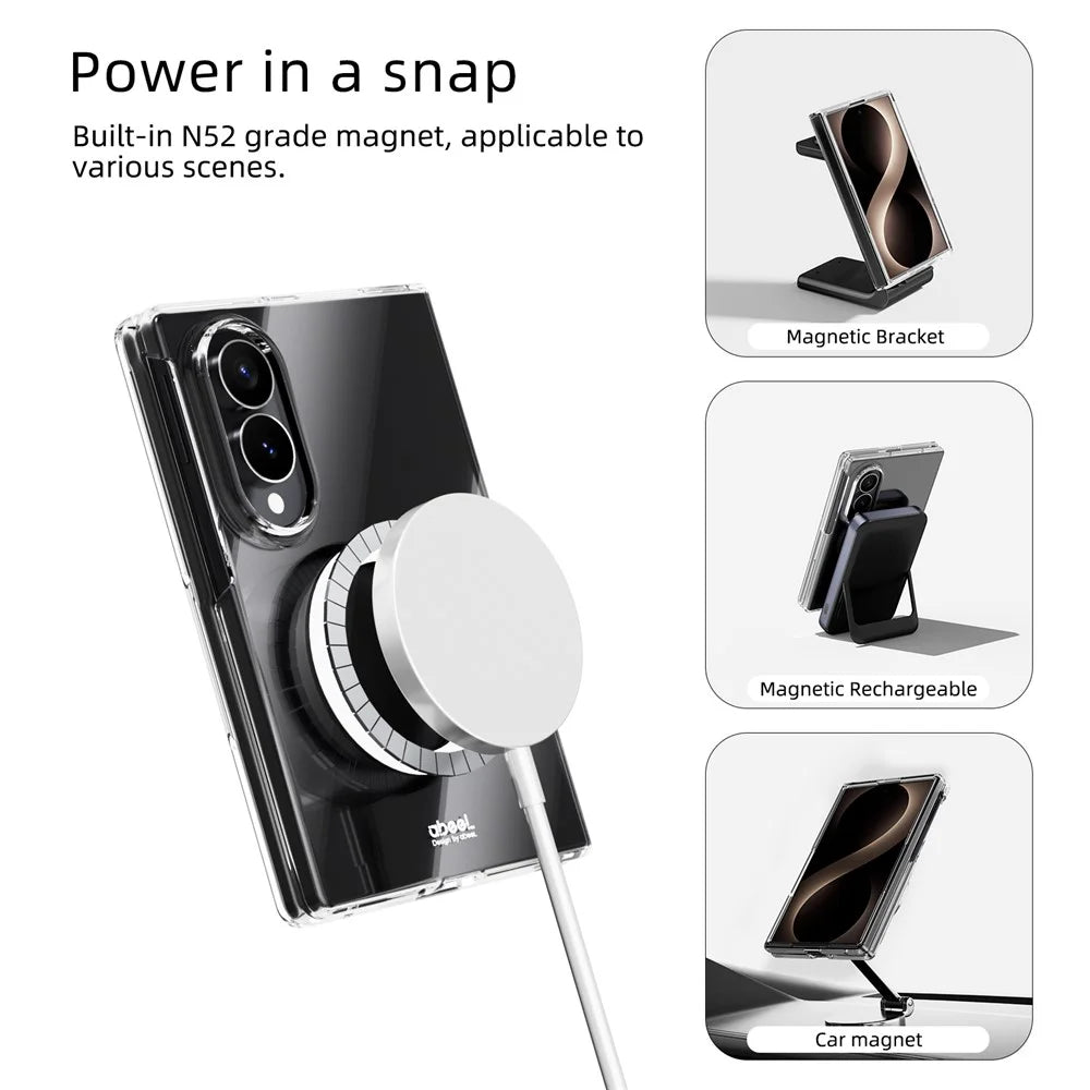 ABEEL for Samsung Galaxy Z Fold8 Magnetic Case Clear PC Anti Scratch Phone Cover - Transparent - 2
